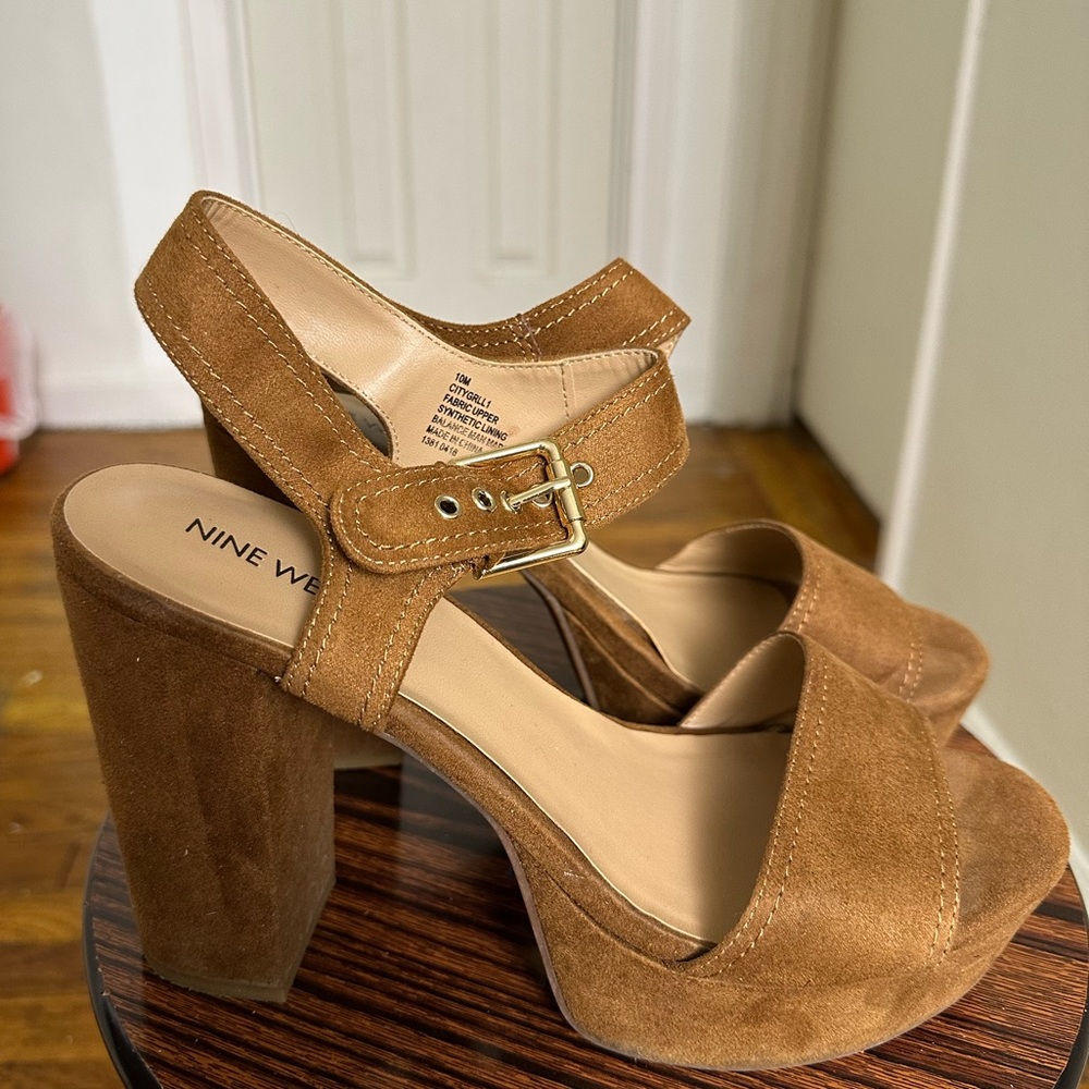 Nine West cognac suede shoes new york city zigi soho